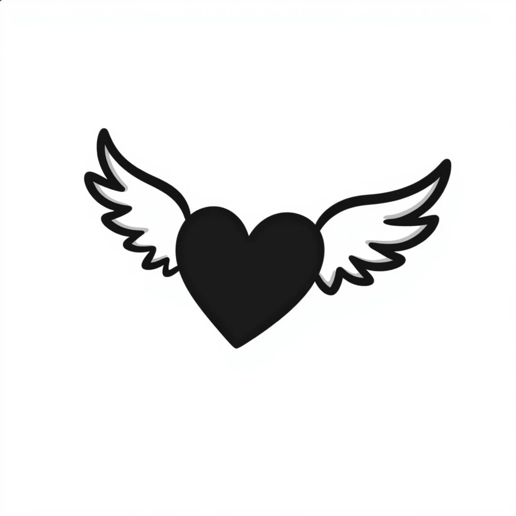 A heart that has wings and is flying emoji