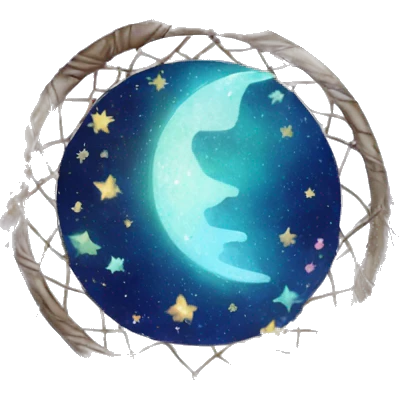Sparkly moon-and-stars galaxy dreamcatcher emoji