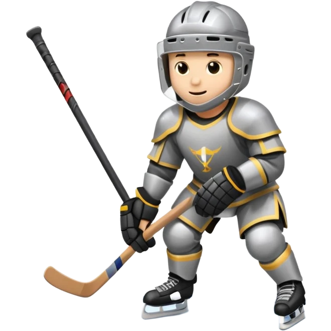 Knight playing hockey emoji