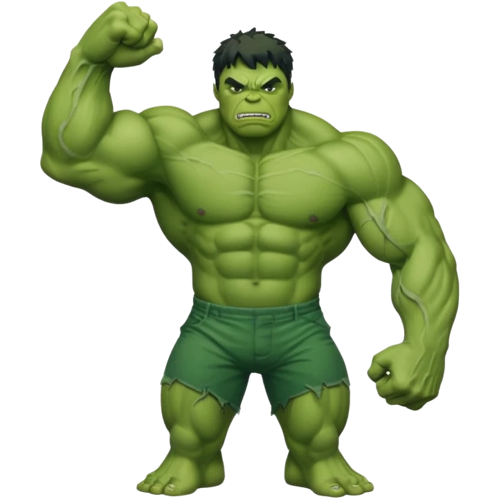 Hulk full body flexing his arm emoji