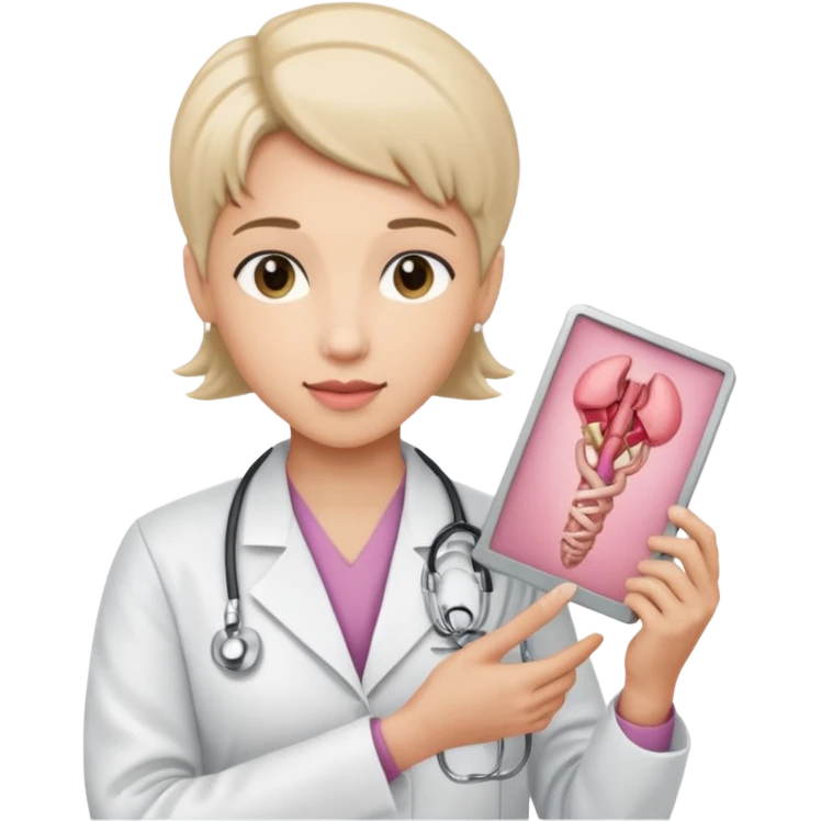  androgynous radiologist holding an image of the uterus emoji