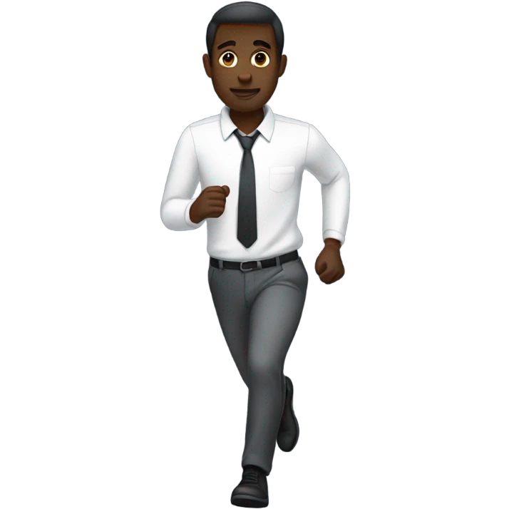 formal look of dark-skinned male running  emoji