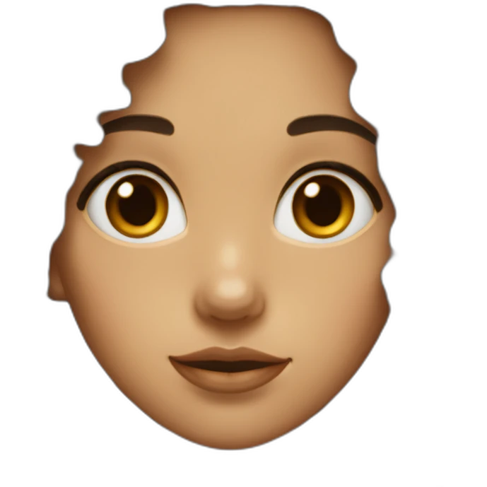 Girl with curly hair Dark , short brown eyes, thick lips  emoji