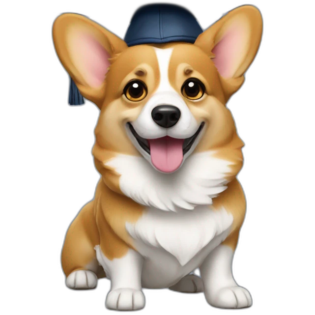 corgi with graduation cap from infinite academy emoji
