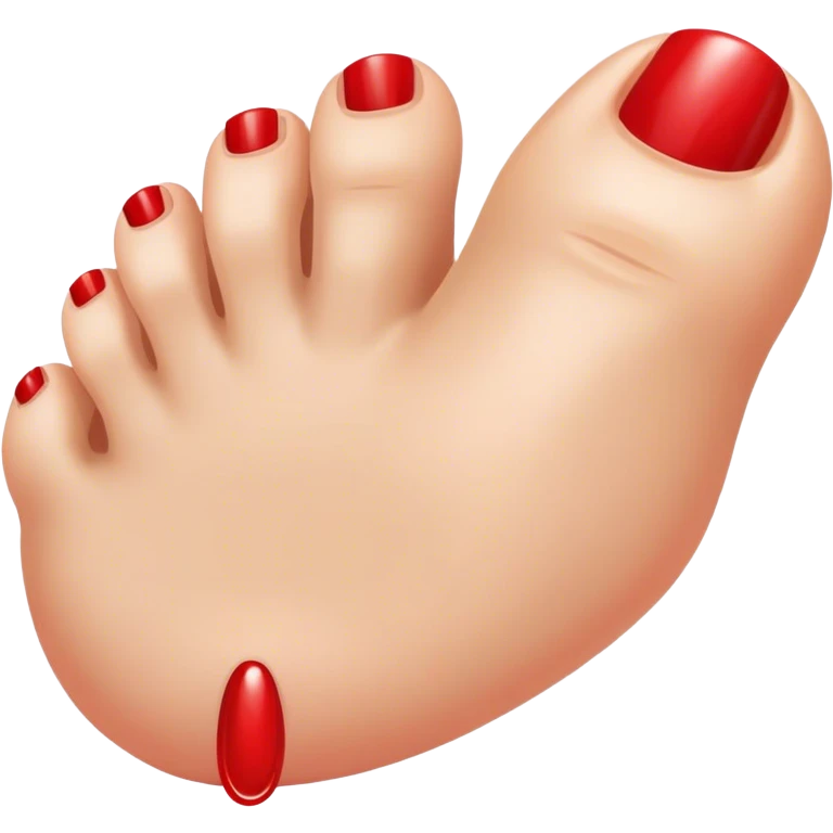 A red toenail emoji