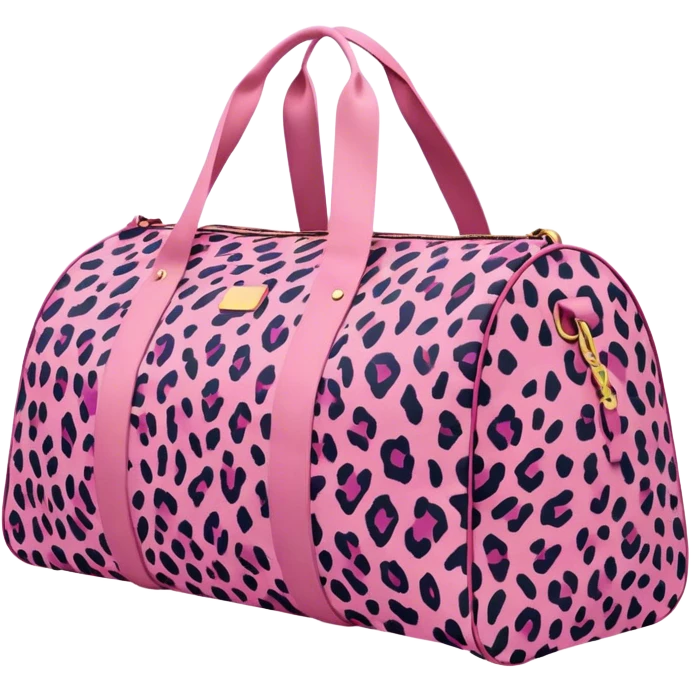 oversize pink cheetah print duffle bag with $100 price tag  emoji
