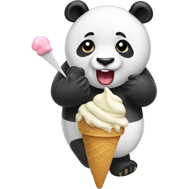 Panda eating ice cream emoji