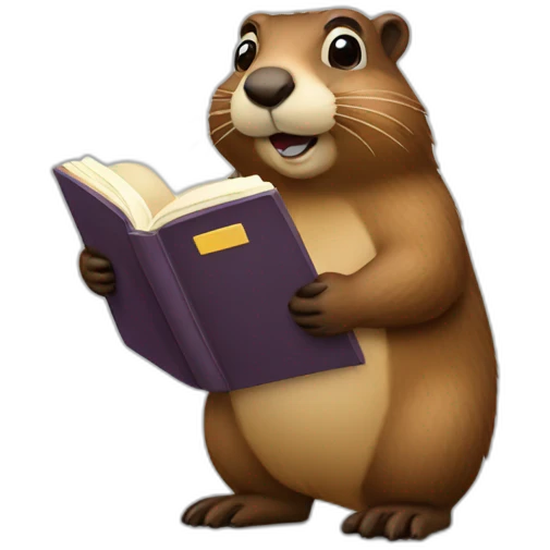 Groundhog with a book in its paws emoji