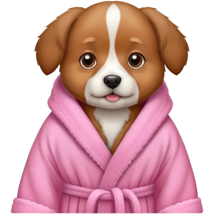 Cute dog In pink bath robe  emoji