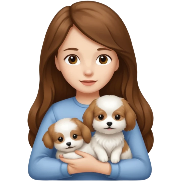 Girl with dog in hand  emoji