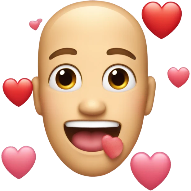Heart eyes with drool down mouth and hearts above head emoji