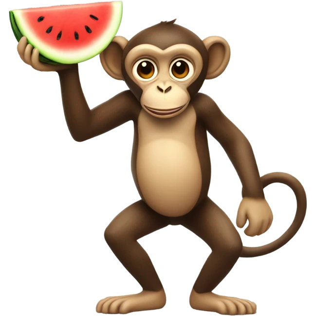 Monkey eating watermelon emoji