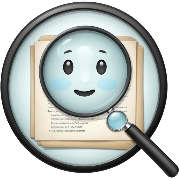  lente di ingrandimento test esame emoji