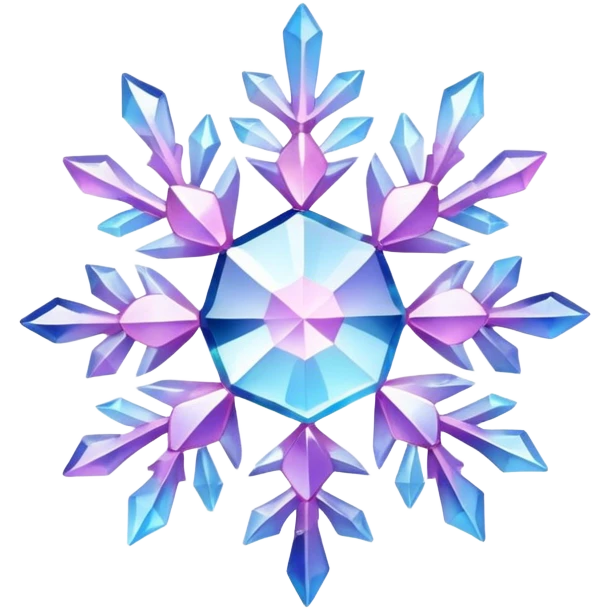 Gradient iridescent Pastel Pink violet blue white crystal gemstone snowflake  emoji