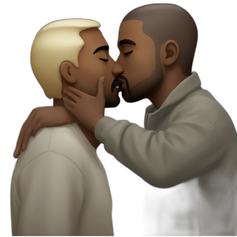 kanye west kissing a indian man emoji
