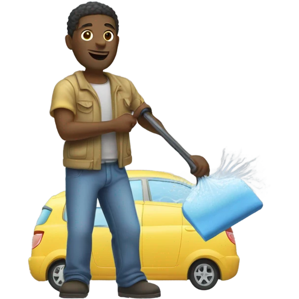 Black man washing a car  emoji