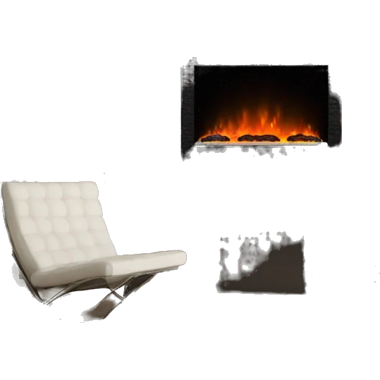 electric fireplace floating on wall emoji