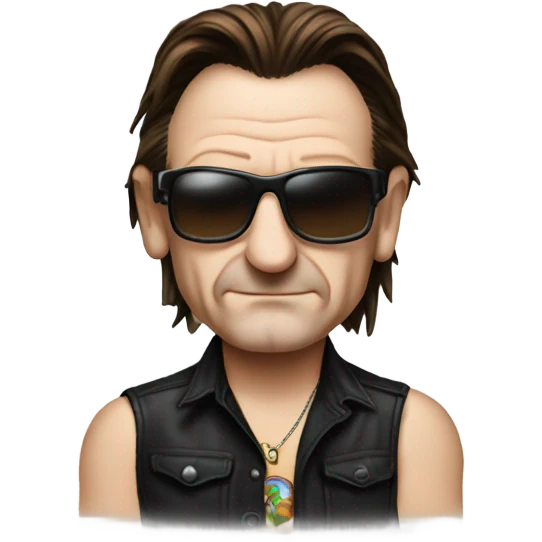 bono wearing a shirt written on world peace  emoji