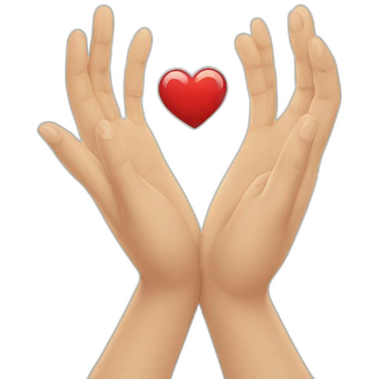 hands in the shape of a heart or a smiling face with tears of joy, to express deep gratitude emoji