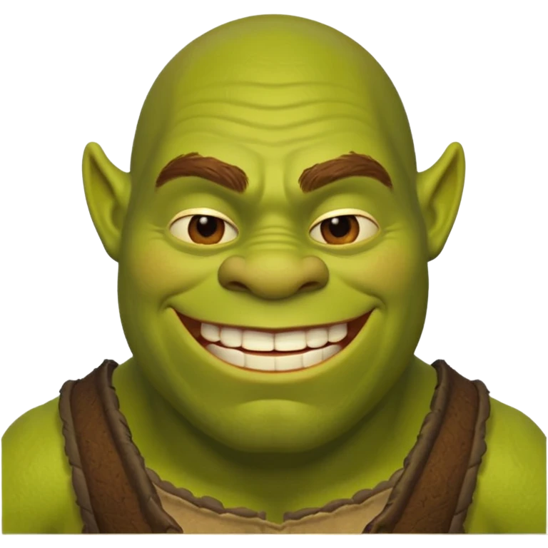 Create a Shrek emoji for a teams chat but make it more original style to the movie emoji