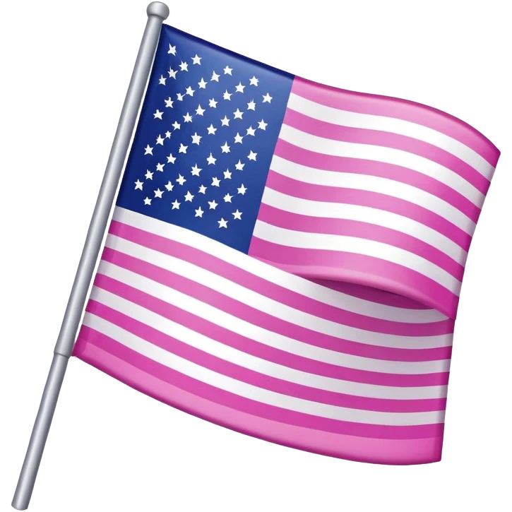 pink American flag with stars and stripes emoji
