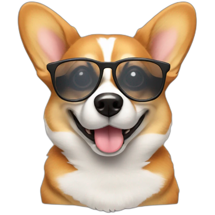 sit Corgi with glasses emoji