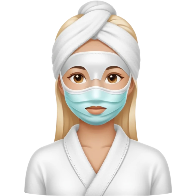 Girl wearing spa mask emoji