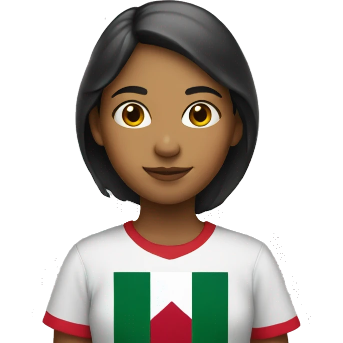 Girl, holding Mexican flag emoji