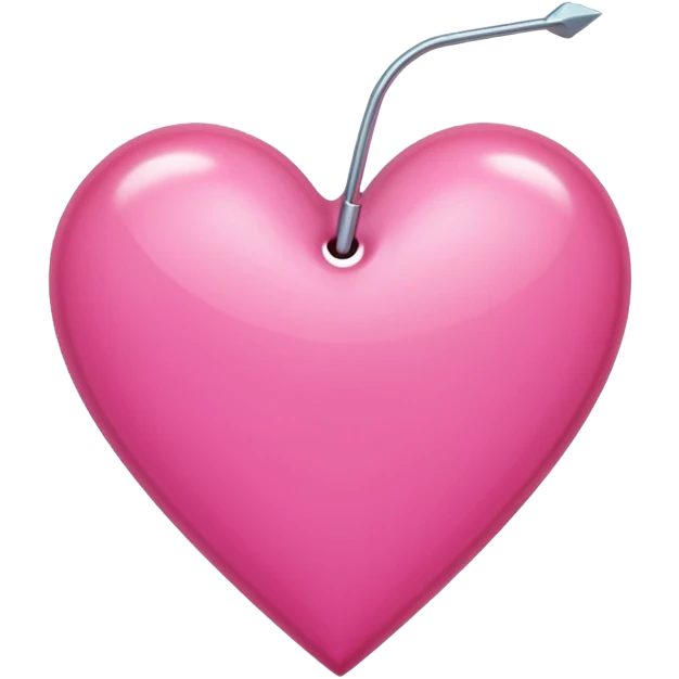 A pierced pink heart by a needle emoji
