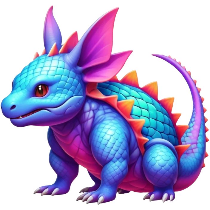 lush warm-colored colorful neon-colored Fakémon-Nidorino-creature (full body) emoji