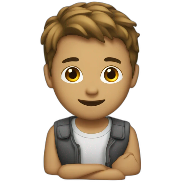 Garçon sur pc emoji