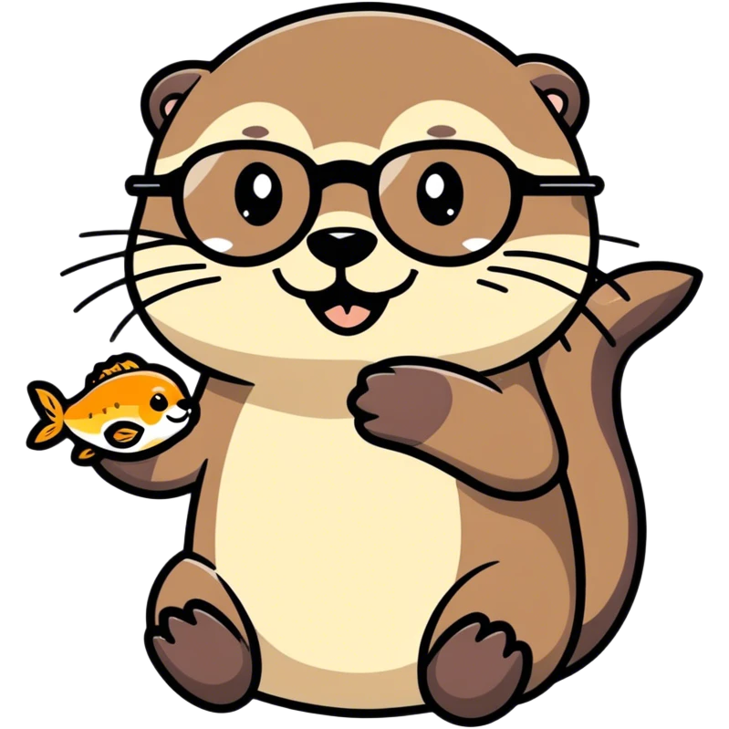 Otter with glasses emoji