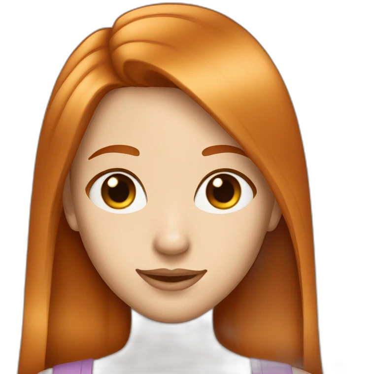 pretty-woman-with-long straigh ginger hair and asian eyes emoji