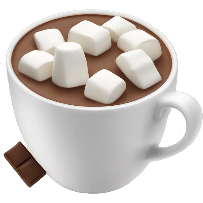 Hot chocolate and white cup with lots of marshmallows emoji