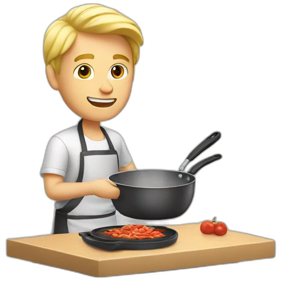 blond man cooking emoji