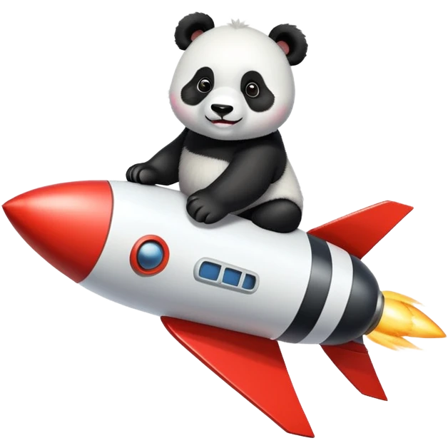 Panda riding a rocket emoji