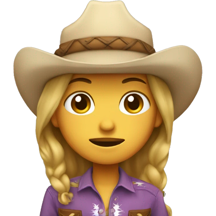 Cowgirl with a tear emoji