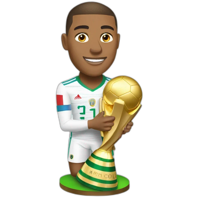 Mbappé with world cup trophy  emoji