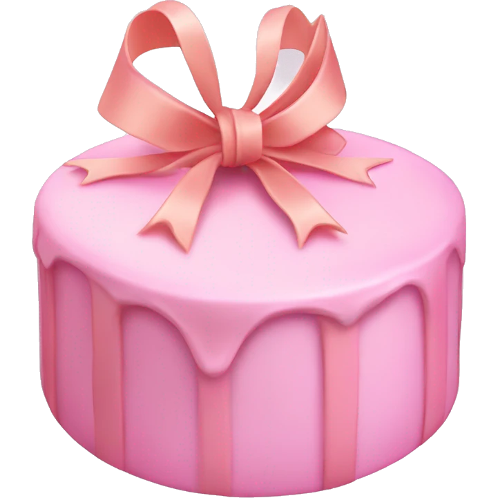 Pearl ligh pink birthday cake witch bow emoji