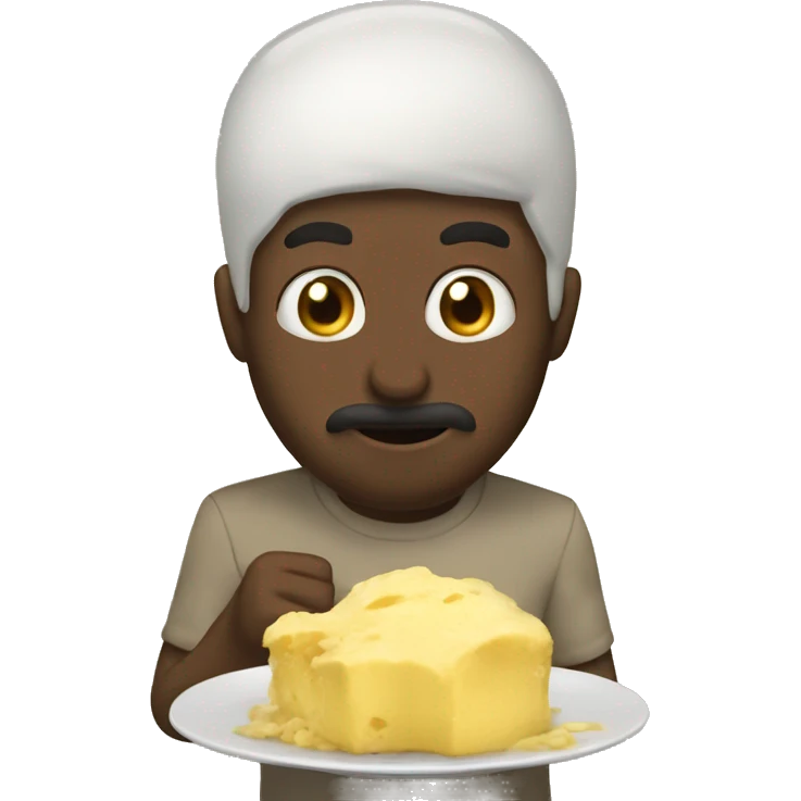 He eats dates, flour, butter and a sweet called Qashd. emoji