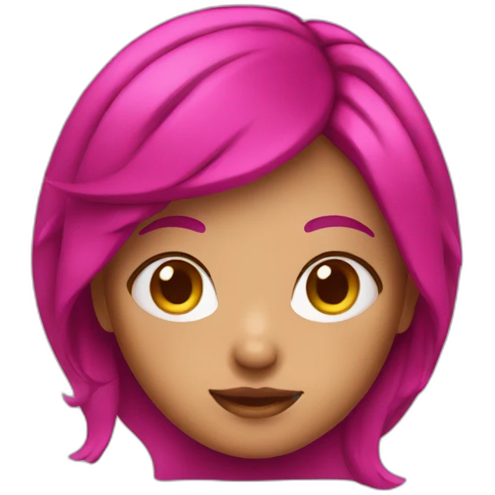 Girl with magenta hair emoji