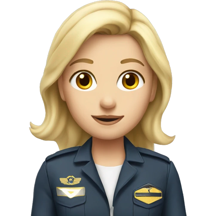 Blonde girl in pilot uniform emoji