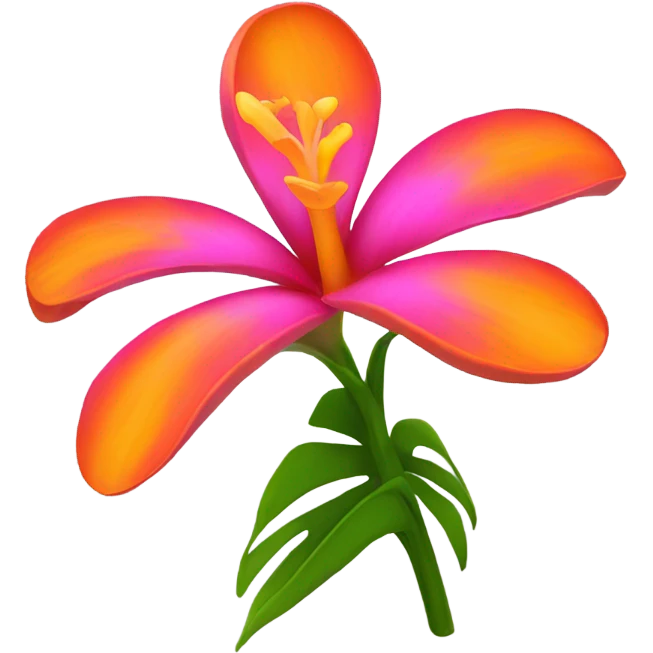 pink and orange hawaiian flower emoji