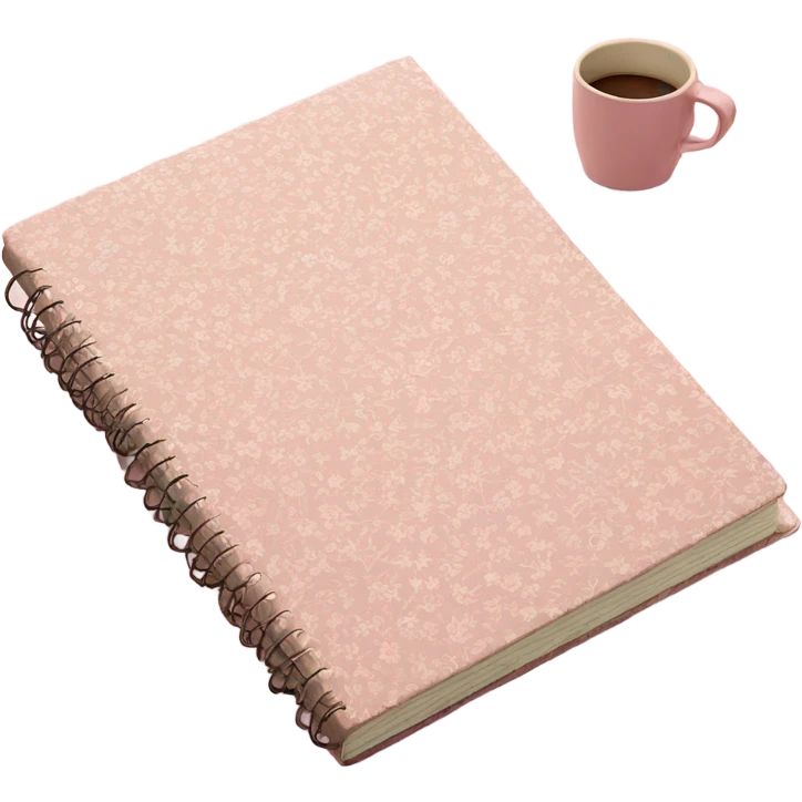 Vintage light pink floral notebook  emoji