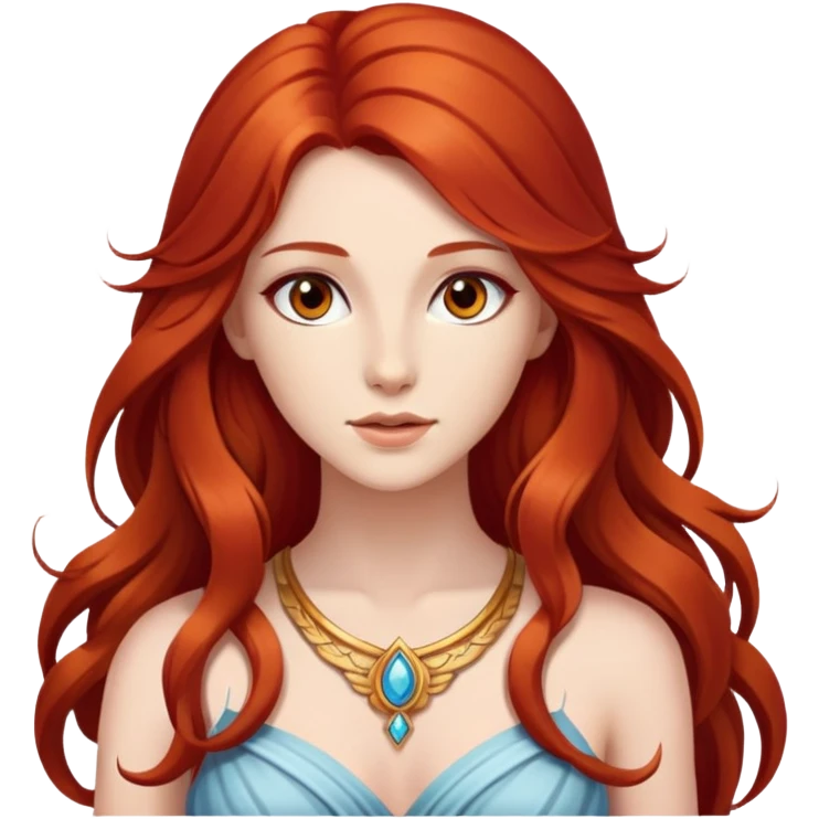   In love very Magic God Fee femme avec des cheveux très long roux, yeux marrons belle comme une déesse avec un beau corps emoji