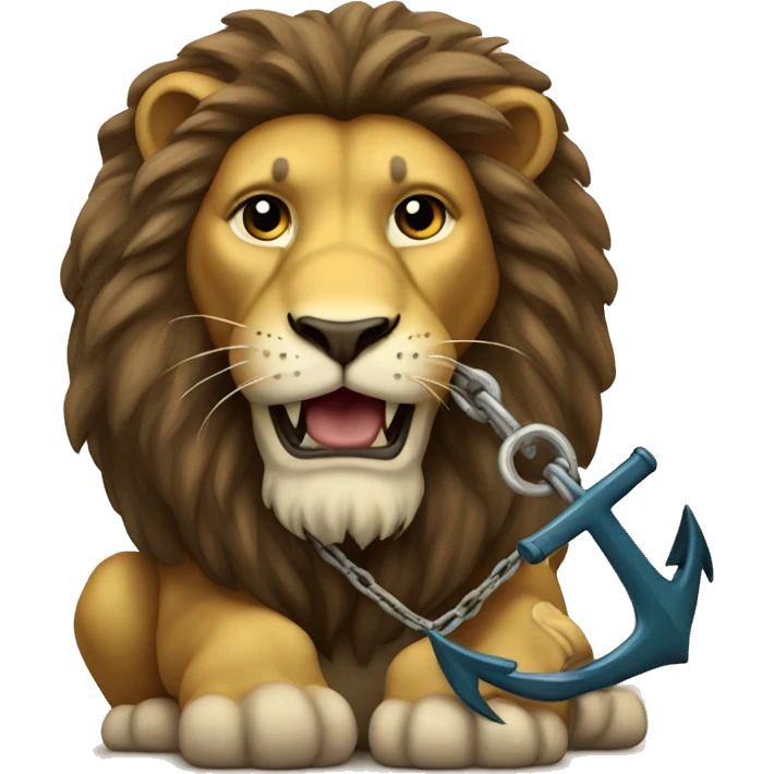 a lion holding an anchor emoji