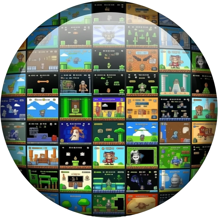 icone avec a l interieur des petite photo qui montre des screen de jeux video emoji