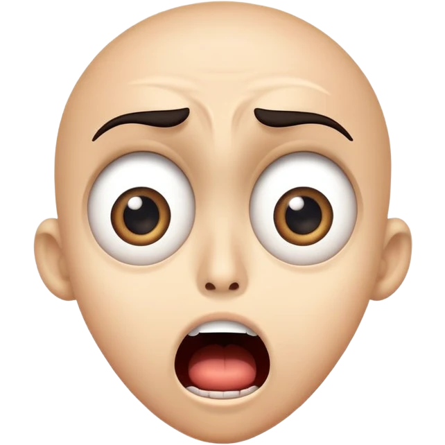 shocked face with wide eyes and open mouth, 'what the freak' reaction emoji