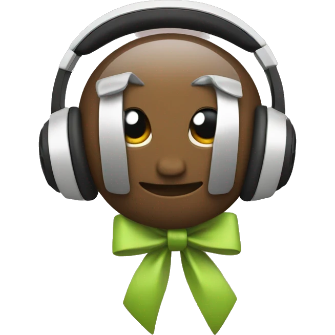 Apple max headphones with a bow emoji