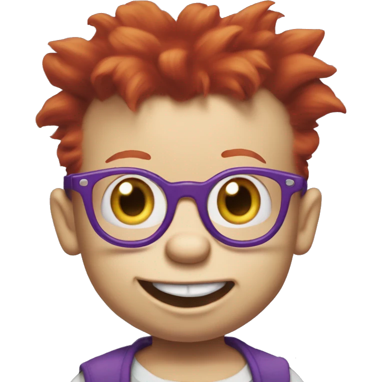 rugrats spike Redhead baby with purple glasses emoji